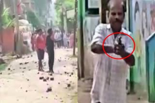 Firing and stone pelting video from vaishali