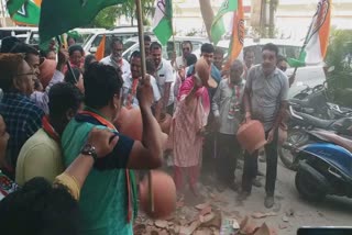 Congress Protest in Bhavnagar: પાણીની સમસ્યાના કારણે હવે કૉંગ્રેસનું તાંડવ