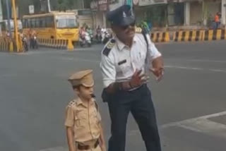 7 year old boy takes traffic control in Indore