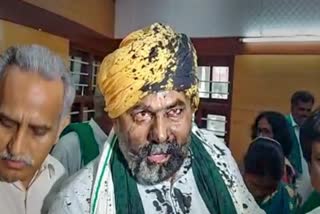 bku leader Rakesh Tikait black ink attack  attack against rakers tikait  രാകേഷ് ടികായത് കറുത്ത മഷി ആക്രമണം  ഭാരതീയ കിസാൻ യൂണിയൻ നേതാവ് രാകേഷ് ടികായത്
