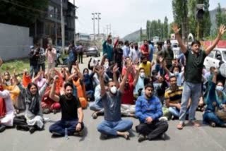 Kashmiri Pandit employees protest