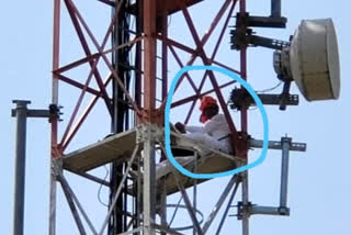 BJP leader climbed on mobile tower for public issues