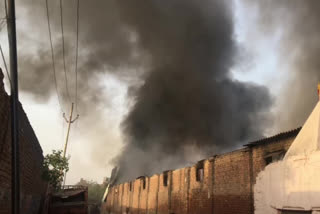 A fire broke out in a godown near Shaheed Nagar Metro station in Ghaziabad district of Uttar Pradesh on Friday morning