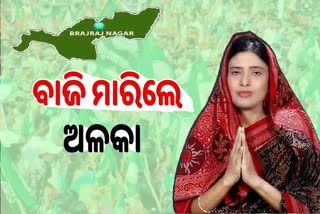 bjd candidate alaka mohanty win with huge margin in Brajarajnagar bypoll