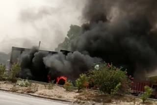 Dumper Fire in Alwar