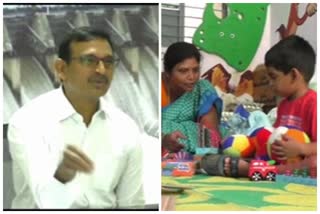 Kurnool Collector joined his son at Anganwadi school