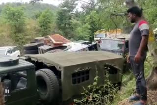 Road accident in Ramgarh army vehicle crashed