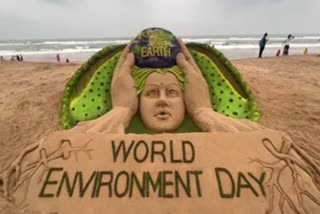 Sudarsan Pattnaik Marks World Environment Day With Sand Art On Puri Beach