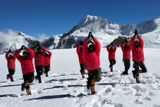 ITBP practice Yoga at 22,850 feet of Himalaya