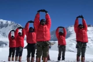 ITBP practice Yoga at 22,850 feet of Himalaya