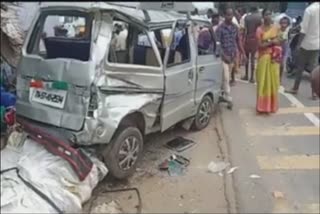 Van smashed in an accident
