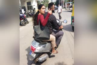 Riders escaping from traffic police