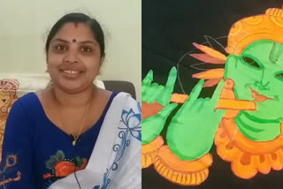 mural painting artist thripthi from kodappanakkunnu thiruvavnthapuram  mural artist thripthi v nair  story of mural artist thripthi v nair  മ്യൂറൽ പെയിന്‍റിംഗ് കലാകാരി തൃപ്‌തിയുടെ ജീവിതം  ആതുരസേവനം ഉപേക്ഷിച്ച് മ്യൂറൽ പെയിന്‍റിംഗിലേക്ക് തൃപ്‌തിയുടെ ജീവിതം ഇങ്ങനെ