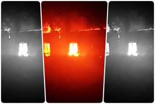 मंडावली पुलिस थाना परिसर में लगी आग
