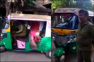 lady managing her family through auto driving in hubballi