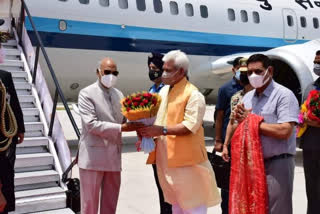 President Ram Nath Kovind arrives in Jammu