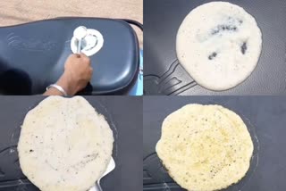 Man Makes Dosa on Scooter