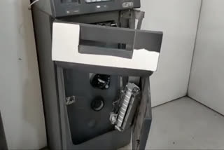 Thieves damaged Axis Bank ATM