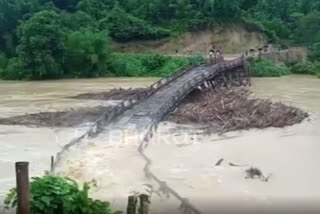 Meghalaya: Wooden bridge over Ruga river in Garo hills washed away by floodwater