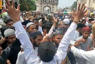 Muslim Protest against Nupur Sharma and demand for arrest in hyderabad