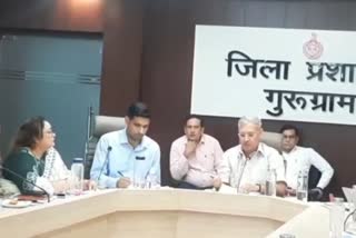 Rao Inderjit meeting with the officials in gurugram
