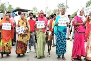 Villagers protested