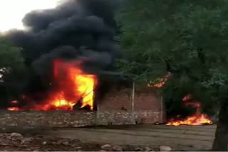 FIRE ACCIDENT IN PLASTIC UNIT IN DAUSA RAJASTHAN