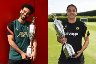 Premier League Mohamed Salah Sam Kerr voted PFA Players of the Year 2022  Mohamed Salah and Sam Kerr  ഈജിപ്ഷ്യന്‍ സ്ട്രൈക്കര്‍ മുഹമ്മദ് സലാഹ്  ഓസ്‌ട്രേലിയന്‍ താരം സാമന്ത കെർ  പ്രീമിയർ ലീഗ് പ്ലെയര്‍ ഓഫ് ദി ഇയര്‍ പുരസ്‌കാരം സലാഹിന്  മികച്ച വനിത താരമായി സാമന്ത കെർ  english prmier league  English professional footballers association  pfa 2022