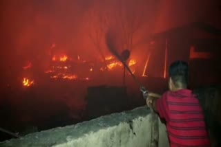 Junk fire in Gurugram's Bajgheda village