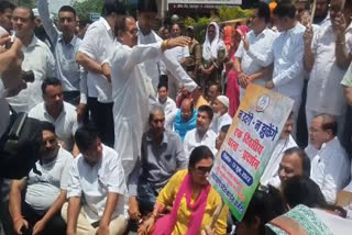 Congress demonstration in Dehradun