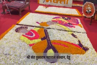 Tukaram Maharaj Temple flower decoration dehu