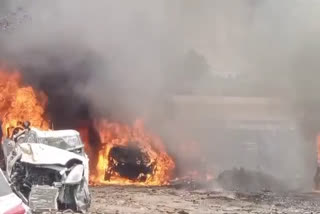 Fire in Tata Nexa Automobile showroom