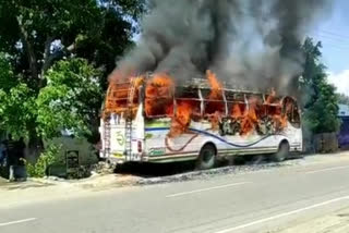 FIRE IN PRAIVATE BUS