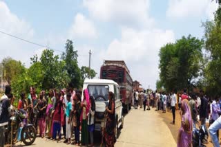 Angry villagers blocked the road