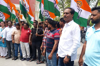 Congress workers target BJP in protest held in Jaipur and Ajmer