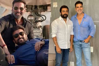 Suriya shoots cameo with Akshay Kumar  Soorari Pottru hindi remake  അതിഥി വേഷം ഉറപ്പിച്ച് സൂര്യ  Suriya shares Akshay Kumar pic  Suriya tweet about Akshay Kumar movie  Suriya as guest role in Vikram movie  Suriya will join second schedule of Akshay movie  Soorarai Pottru hindi remake cast and crew  Soorarai Pottru in amazon prime