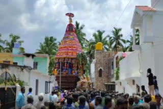 ஆம்பூர் அருகே 40 ஆண்டுகளுக்கு பிறகு தேரோட்டத்திருவிழா கோலாகலமாக நடைப்பெற்றது