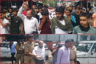 Protest in Hamirpur regarding Agnipath scheme