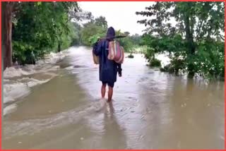 flood washes out road connecting sarthebari to pathsala