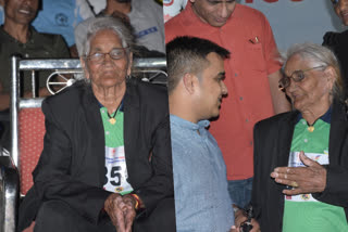 Grandmother  106 years old  astonished everyone by winning the gold at the Indian National Open Athletics Championships  Indian National Open Athletics Championships  Harsh Sanghvi  gujrat Sports and Home Minister Harsh Sanghvi  Ramabai of Charkhi Dadri  ഇന്ത്യൻ നാഷണൽ ഓപ്പൺ അത്‌ലറ്റിക്‌സ് ചാമ്പ്യൻഷിപ്പ്  ഗുജറാത്ത് ആഭ്യന്തര മന്ത്രി ഹർഷ് സാംഘ്‌വി  ഹർഷ് സാംഘ്‌വി