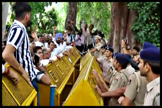 haryana congress protest