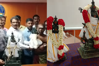 stolen idols recovered from US museum  idols stolen from temple in tenkasi  മോഷണം പോയ രണ്ട് പഞ്ചലോഹ വിഗ്രഹങ്ങൾ അമേരിക്കയിലെ മ്യൂസിയത്തിൽ  തെങ്കാശി നരസിംഗനാഥർ ക്ഷേത്രം വിഗ്രഹം മോഷണം  ഗംഗാലനാഥർ അധികാര നന്ദി വിഗ്രഹങ്ങൾ