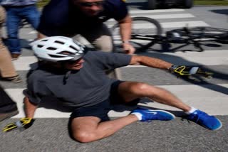 Biden fell while getting off the bike, said: 'I am fine'