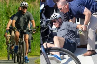 JOE BIDEN FALLS TO THE GROUND DURING A BIKE RIDE IN DELAWARE