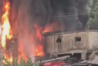 Fire due to transformer blast in Jamuria