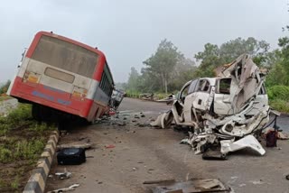 KSRTC bus and car accident