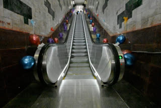new escalator for Girish Park Metro Station