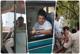 पुलिस की हिरासत में कांग्रेस के प्रदर्शनकारी