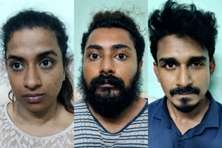 Thrissur MDMA Drug trafficking 3 arrested  രണ്ട് ലക്ഷത്തിന്‍റെ എംഡിഎംഎ കടത്താന്‍ ശ്രമിച്ച യുവതിയടക്കം മൂന്ന് പേര്‍ പിടിയില്‍  തൃശൂരില്‍ എംഡിഎംഎ മയക്കുമരുന്നുമായി ഒരു സ്ത്രീയടക്കം മൂന്നുപേർ പിടിയിൽ  3 including woman arrested in thrissur for mdma trafficking