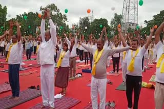 Yoga program at Gass Memorial Ground Raipur